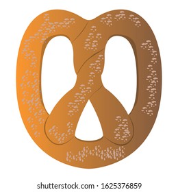 Isolated pretzel image. Bakery product - Vector illustration