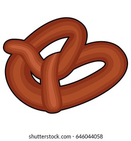 Isolated pretzel on a white background, Vector illustration