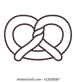 Isolated pretzel silhouette design