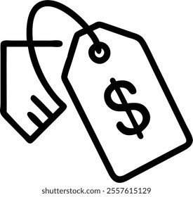 Isolated Price Tag and Cash Flow Icon Vector concept as A clean vector design featuring a price tag paired with a cash flow icon both isolated on a white background. This design is perfect for retail