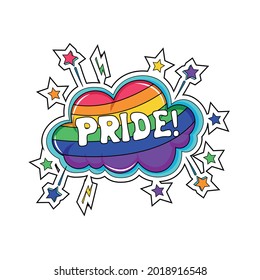 Isolated pride cloud icon with lgbt colors Vector