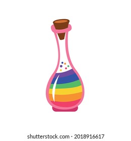 Isolated pride flask potion icon with lgbt colors Vector