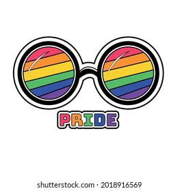 Isolated pride glasses icon with lgbt colors Vector