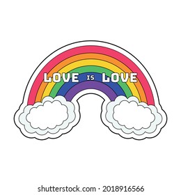Isolated pride rainbow icon with lgbt colors Vector