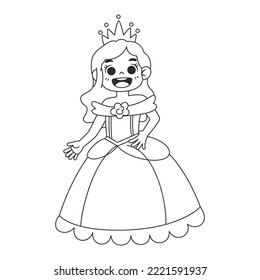 Isolated princess draw costume vector illustration