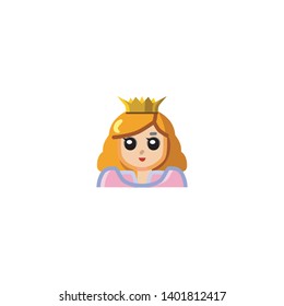 Isolated Princess Emoji, emoticon, Vector Icon, Pictogram