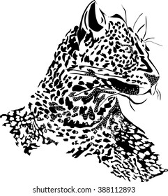 Isolated print/ leopard/ monochrome 