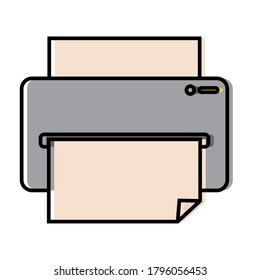 Isolated printer icon. Technology equipment - Vector illustration