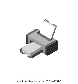 Isolated Printer Isometric. Printing Machine Vector Element Can Be Used For Printer, Printing, Machine Design Concept.
