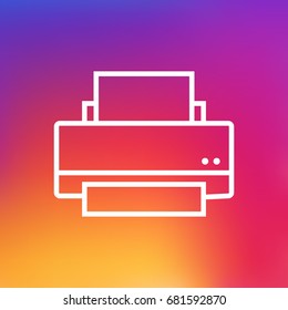 Isolated Printer Outline Symbol On Clean Background. Vector Printing Machine Element In Trendy Style.