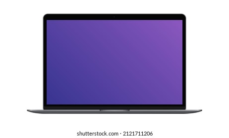 Isolated Pro Laptop 2021. Vordere Ansicht. Neues Modell auf weißem Hintergrund. Vektorgrafik