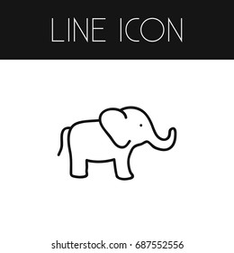Isolated Proboscis Outline. Elephant Vector Element Can Be Used For Elephant, Trunked, Proboscis Design Concept.