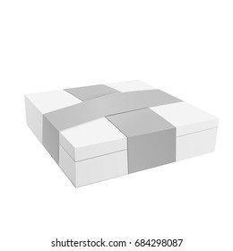Isolated Product  Package Box with ribbon Mockup eps 10 vector