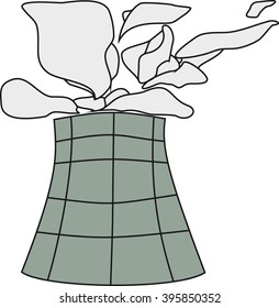 isolated production pipe, smoke, cartoon vector