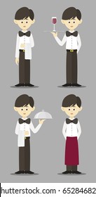 Isolated professional waiter set