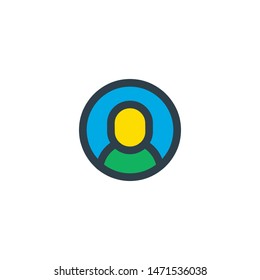 Isolated Profile Avatar Picture. Vector Flat Icon