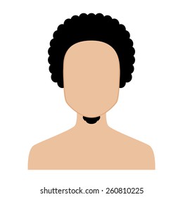 an isolated profile of a man on a white background