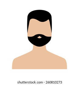 an isolated profile of a man on a white background