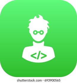 Isolated Programmer Icon Symbol On Clean Background. Vector Coder Element In Trendy Style.