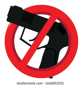 Símbolo aislado de armas prohibidas. Sin guerra - Ilustración vectorial