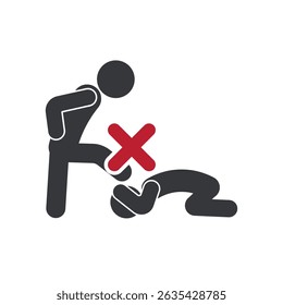 Isolated prohibition do not bullying, no bully zone, for school and children label safety sign