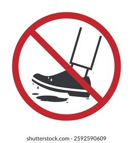 Isolated prohibition label : please remove muddy and wet floor, for indoor and entrance safety sign