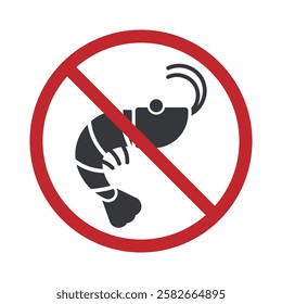 Isolated prohibition no seafood containing meals, for allergy menu food