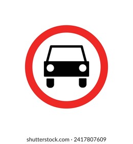 Isolated prohibition road sign No motor vehicles. Colorful vector illustration in flat style.