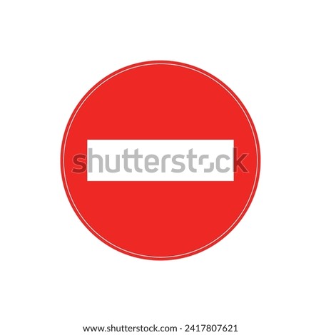 Isolated prohibition road sign No entry for vehicular traffic. Colorful vector illustration in flat style.