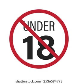 Isolated prohibition sigm not dor under 18 years old age, advisory explicit content, adult only