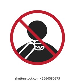 Isolated prohibition sign beverages drink is not allowed, with Illustration pictogram man drinking