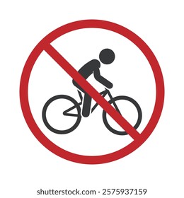 Isolated prohibition sign : bicycle do not enter, no bike is allowed