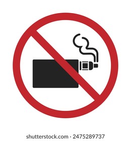 Isolated prohibition sign do not electric smoke, vaping, vape smoking for health graphic element