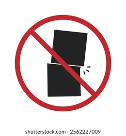 Isolated prohibition sign do not stack box, for fragile items shipping label