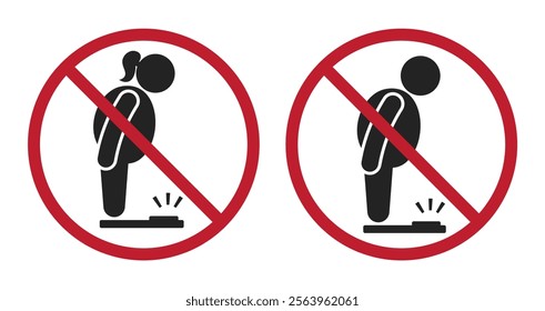 Isolated prohibition sign do not fat, obisity is not allowed, healthy safety sign