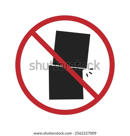 Isolated prohibition sign do not stack box, for fragile items shipping label