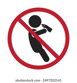 Isolated prohibition sign not for baby, babies is not allowed 