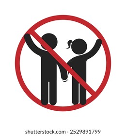 Isolated prohibition sign not for children, adult only content or food, safety label sign