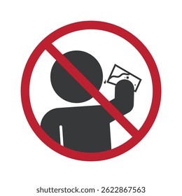 Isolated prohibition sign not for drink, danger chemical liquid, do not drink