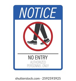 Isolated prohibition sign walking enter room, autorized personnel only, staff only, do not walk in