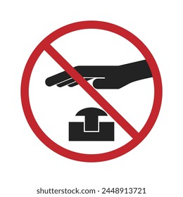 Isolated prohibiton sign of do not press switch button, for safety, emergency stop, do not operate machine