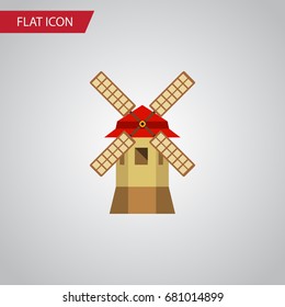 Isolated Propeller Flat Icon. Turbine Vector Element Can Be Used For Windmill, Ecology, Propeller Design Concept.