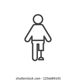 Isolated prosthesis icon line symbol on clean background. Vector artificial limb element in trendy style.