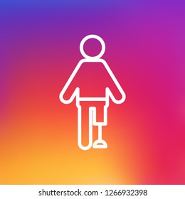 Isolated prosthesis icon line symbol on clean background. Vector artificial limb element in trendy style.