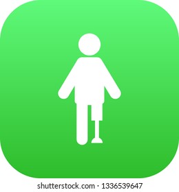 Isolated prosthesis icon symbol on clean background. Vector artificial limb element in trendy style.