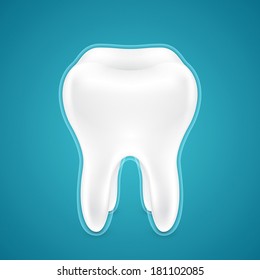 Isolated protected human teeth on blue background