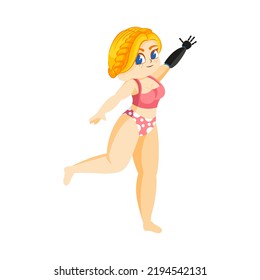 Isolated prothesys arm body positive vector illustration