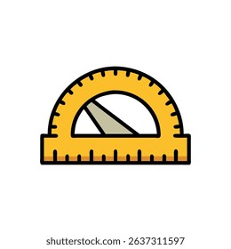 Isolated protractor stock image on dark solid White Background