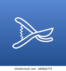 Isolated Pruner Outline Symbol On Clean Background. Vector Secateurs Element In Trendy Style.