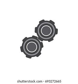 Isolated Pulley Flat Icon. Belt Vector Element Can Be Used For Pulley, Car, Belt Design Concept.